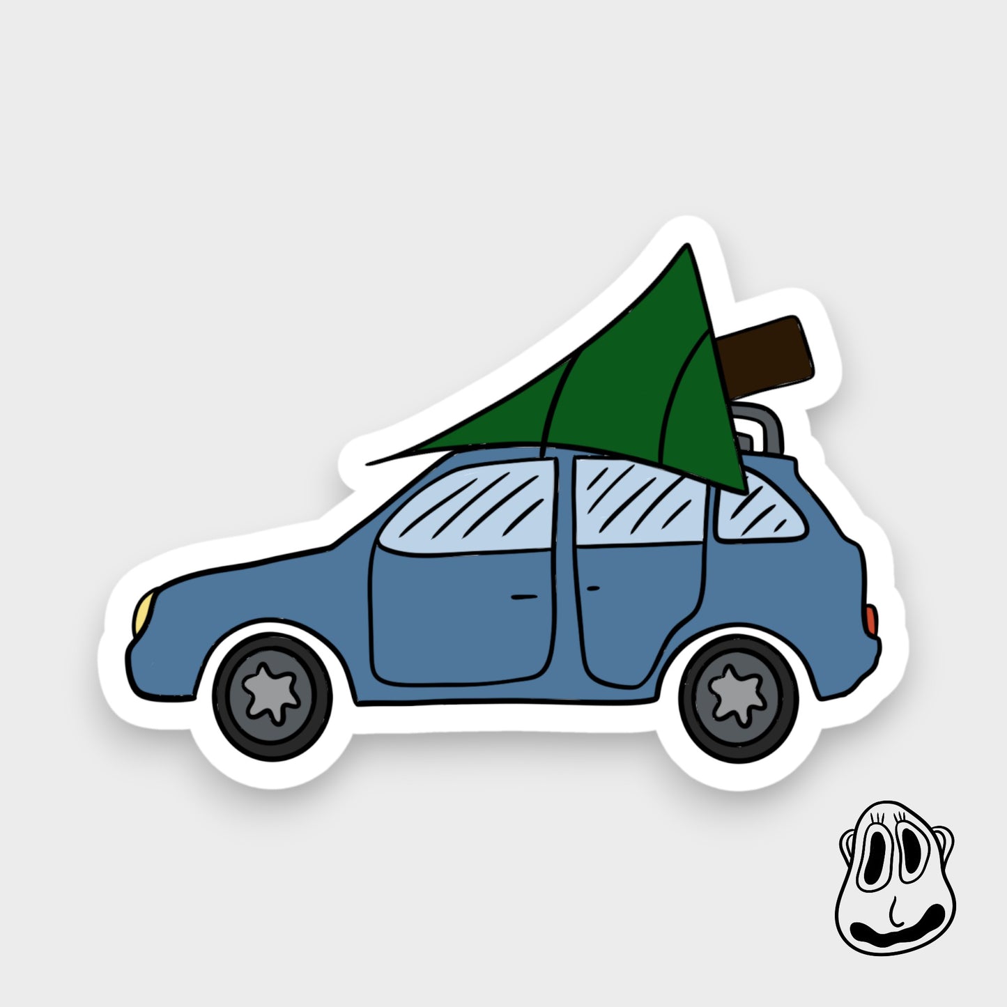 Winter Road Trip Sticker | Handmade Original Art Waterproof Vinyl Sticker