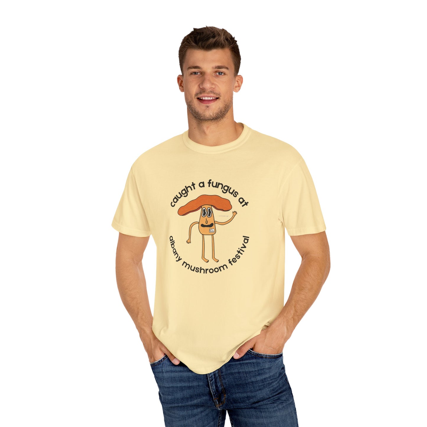 Fun Gus - "Caught a Fungus At Albany Mushroom Festival T-Shirt | Mushroom Festival Graphic Tee - Caught a Fungus Design, Unisex Top, Fall Fashion, Nature Lover Gift, Foraging, Fungi Lover