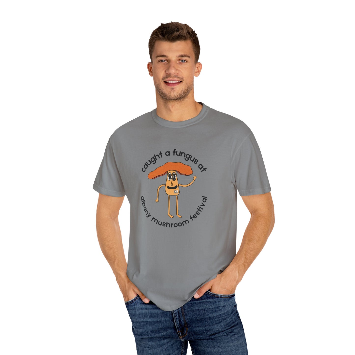 Fun Gus - "Caught a Fungus At Albany Mushroom Festival T-Shirt | Mushroom Festival Graphic Tee - Caught a Fungus Design, Unisex Top, Fall Fashion, Nature Lover Gift, Foraging, Fungi Lover