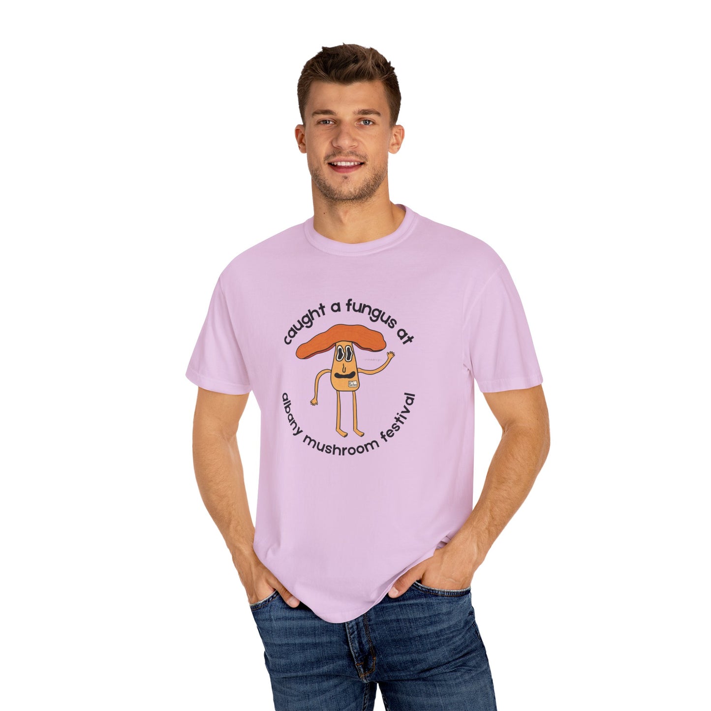 Fun Gus - "Caught a Fungus At Albany Mushroom Festival T-Shirt | Mushroom Festival Graphic Tee - Caught a Fungus Design, Unisex Top, Fall Fashion, Nature Lover Gift, Foraging, Fungi Lover