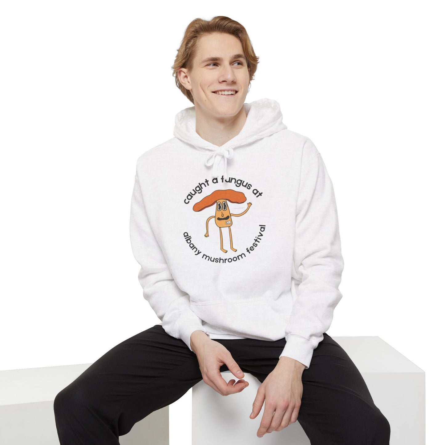 Fun Gus - "Caught a Fungus At Albany Mushroom Festival Hoodie |Mushroom Festival Sweatshirt - Caught a Fungus Design, Unisex Cozy Top, Fall Fashion, Nature Lover Gift, Foraging, Fungi Lover