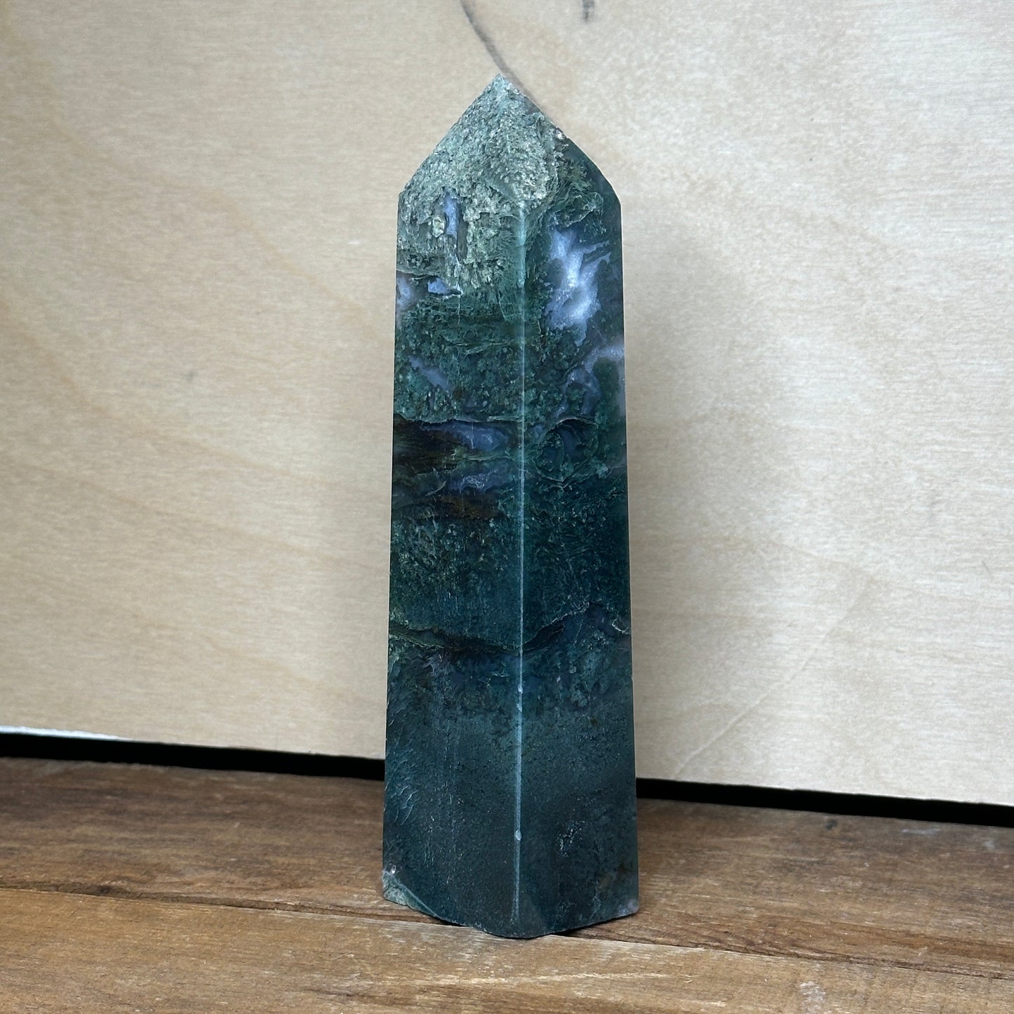 Moss Agate Tower (G) | Polished Crystal Tower