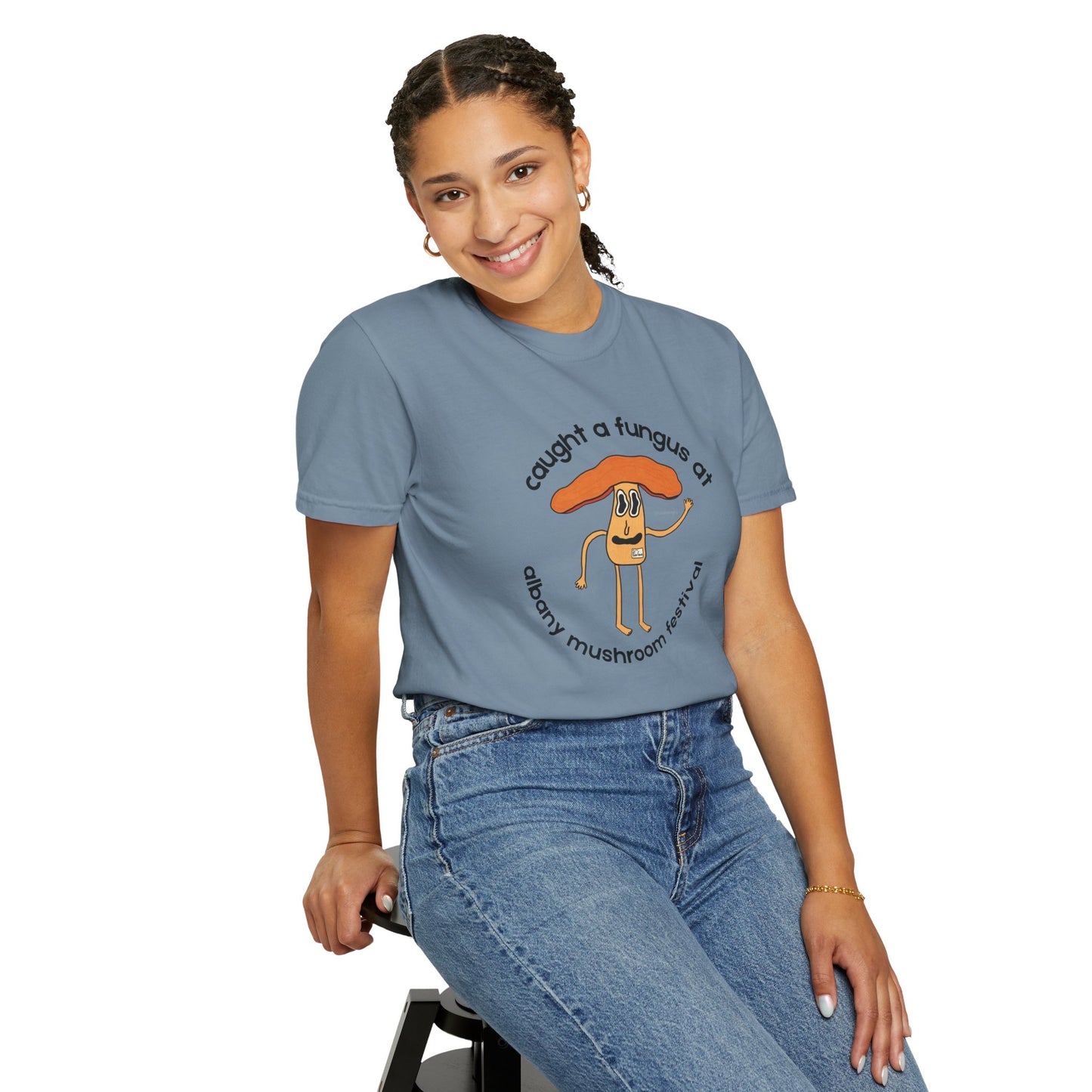 Fun Gus - "Caught a Fungus At Albany Mushroom Festival T-Shirt | Mushroom Festival Graphic Tee - Caught a Fungus Design, Unisex Top, Fall Fashion, Nature Lover Gift, Foraging, Fungi Lover