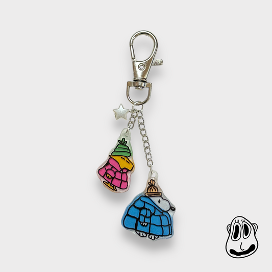 Dog and Bird Keychain | Handmade Accessories for Bags, Keys, etc.