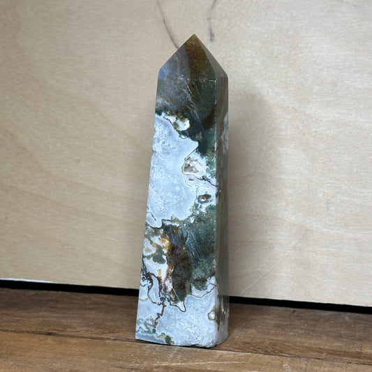 Moss Agate Tower (B) | Polished Crystal Tower