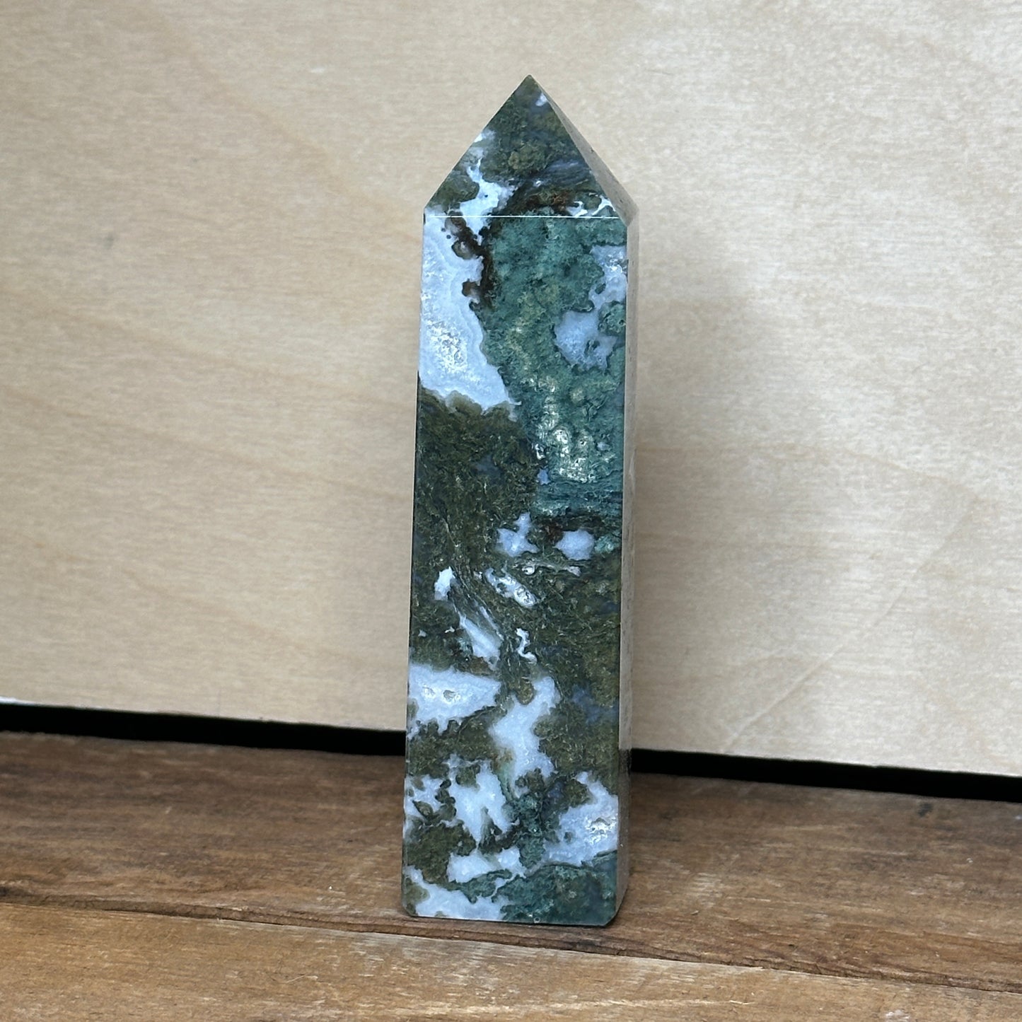 Moss Agate Tower (D) | Polished Crystal Tower