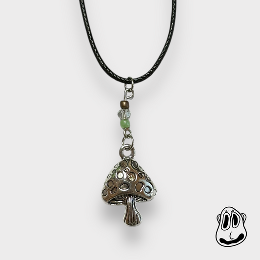 Mint Chip Mushroom Necklace | Handmade Jewelry
