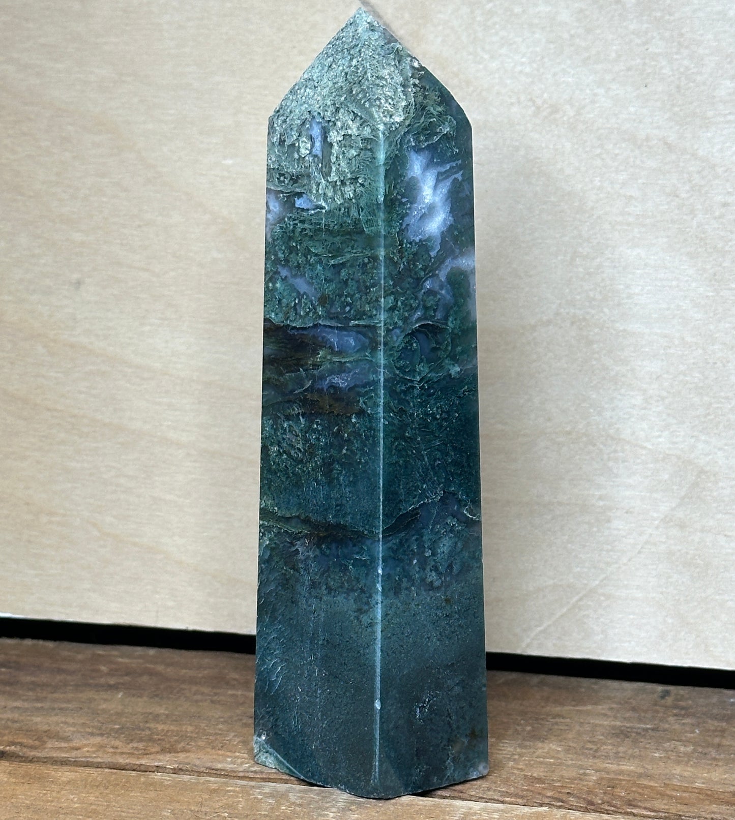 Moss Agate Tower (G) | Polished Crystal Tower