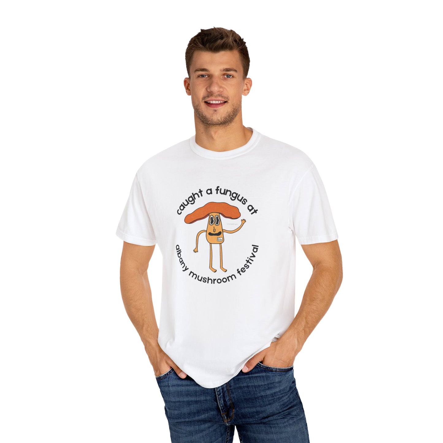 Fun Gus - "Caught a Fungus At Albany Mushroom Festival T-Shirt | Mushroom Festival Graphic Tee - Caught a Fungus Design, Unisex Top, Fall Fashion, Nature Lover Gift, Foraging, Fungi Lover