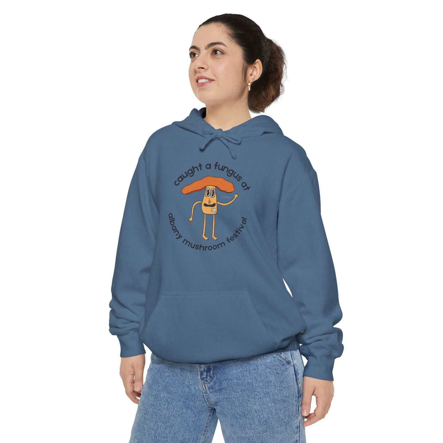 Fun Gus - "Caught a Fungus At Albany Mushroom Festival Hoodie |Mushroom Festival Sweatshirt - Caught a Fungus Design, Unisex Cozy Top, Fall Fashion, Nature Lover Gift, Foraging, Fungi Lover