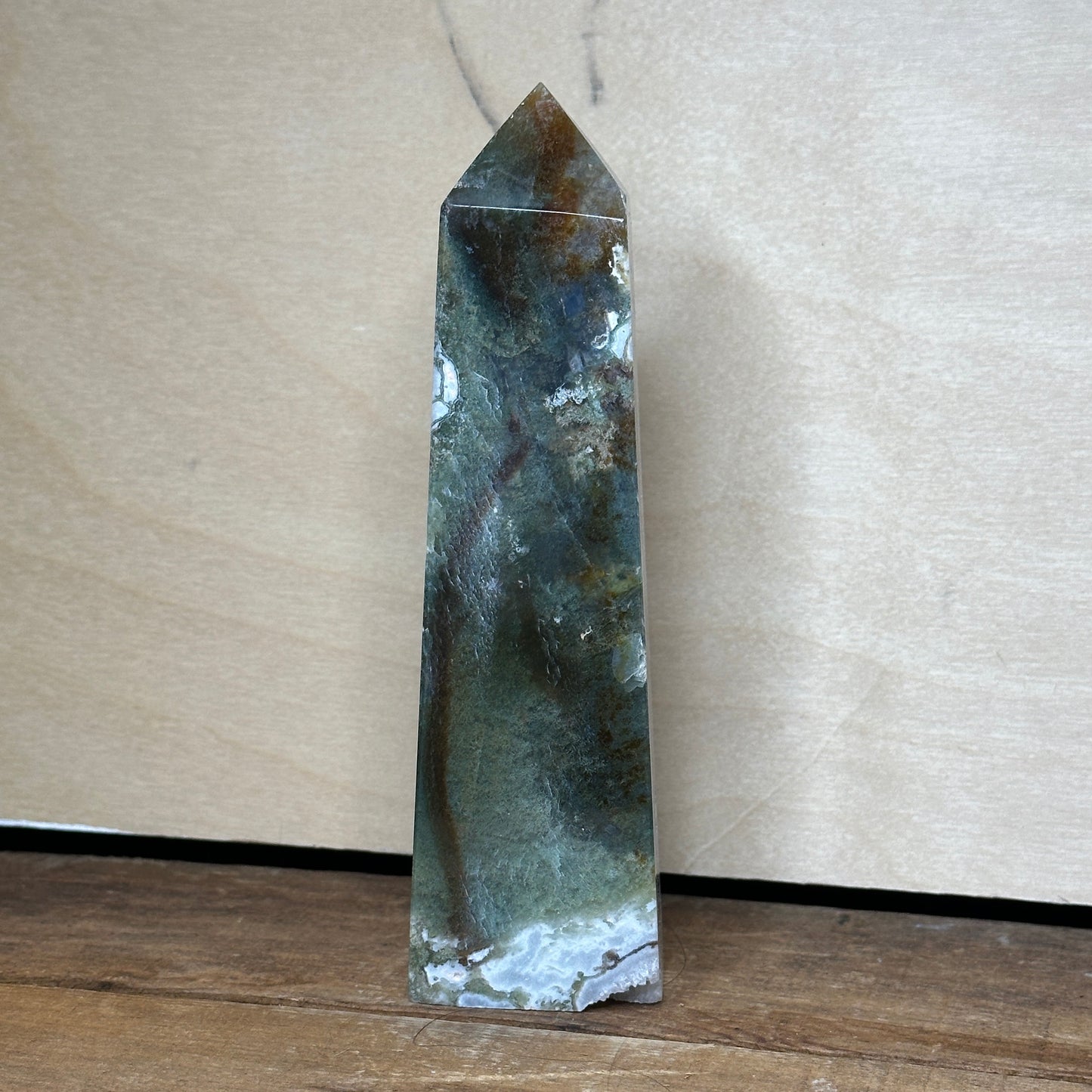 Moss Agate Tower (B) | Polished Crystal Tower