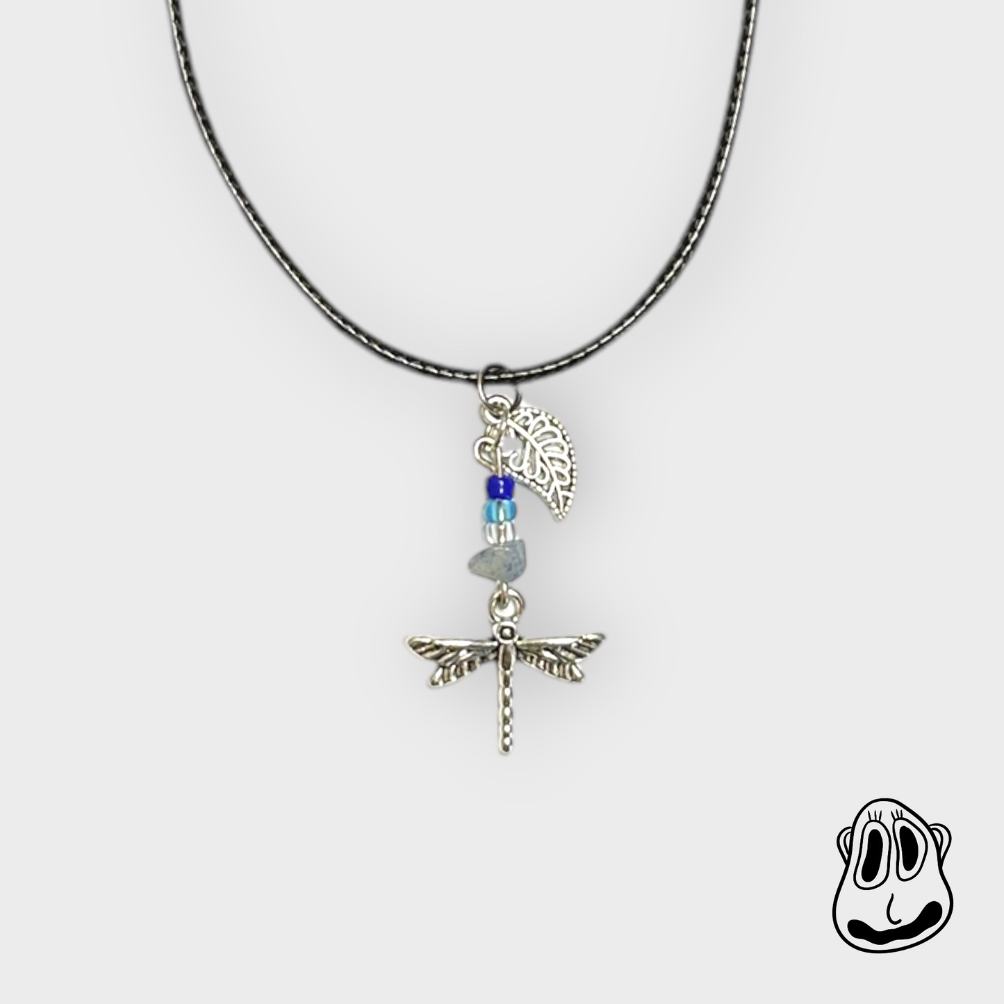 Icy Dragonfly Necklace | Clasp Cord Necklace