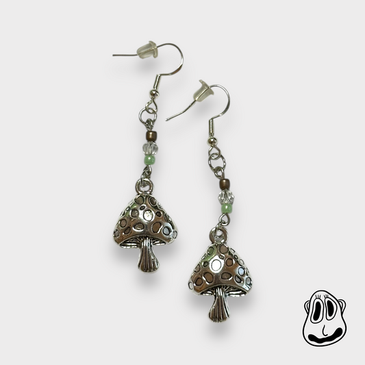Mint Chip Mushroom Mushroom Earrings | Handmade Jewelry