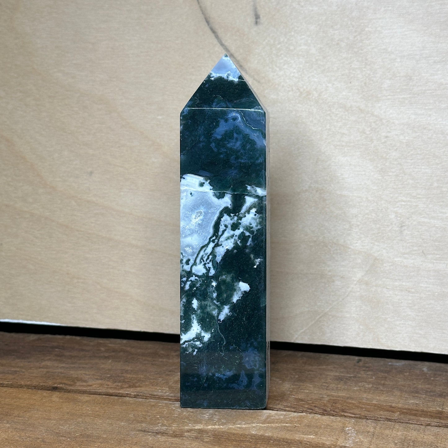 Moss Agate Tower (A) | Polished Crystal Tower