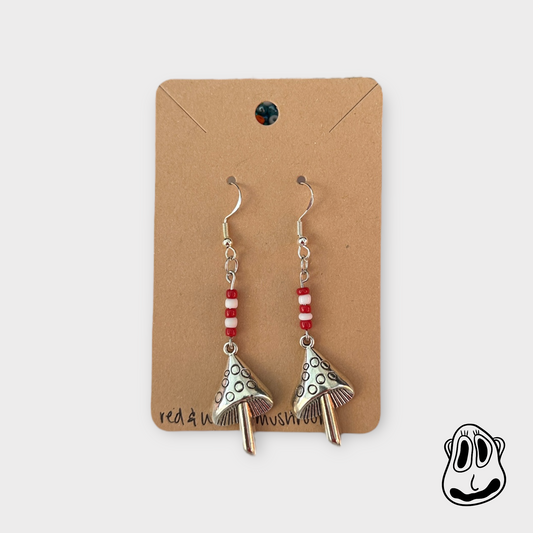 Red and White Mushrooms Earrings | Handmade Jewelry