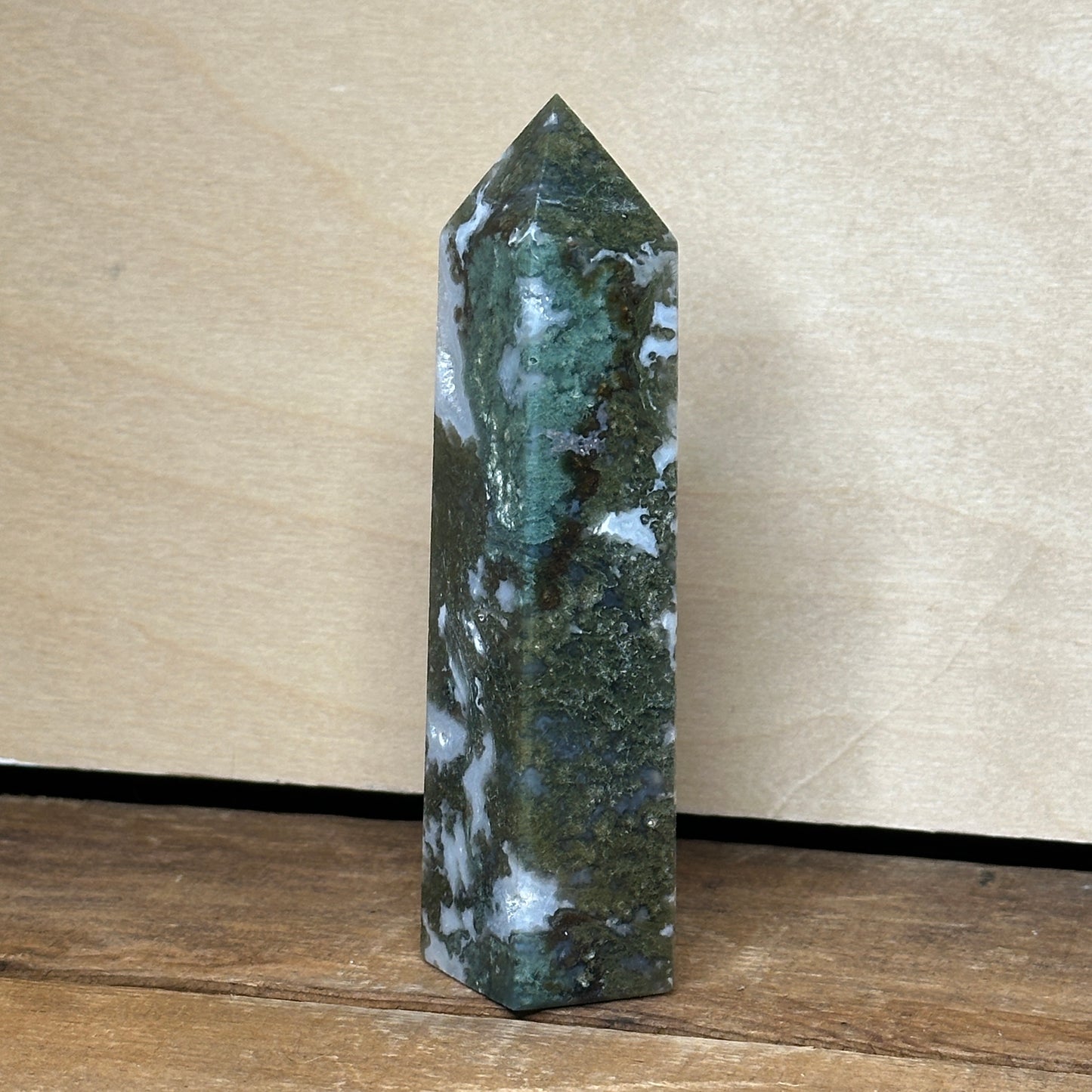 Moss Agate Tower (D) | Polished Crystal Tower