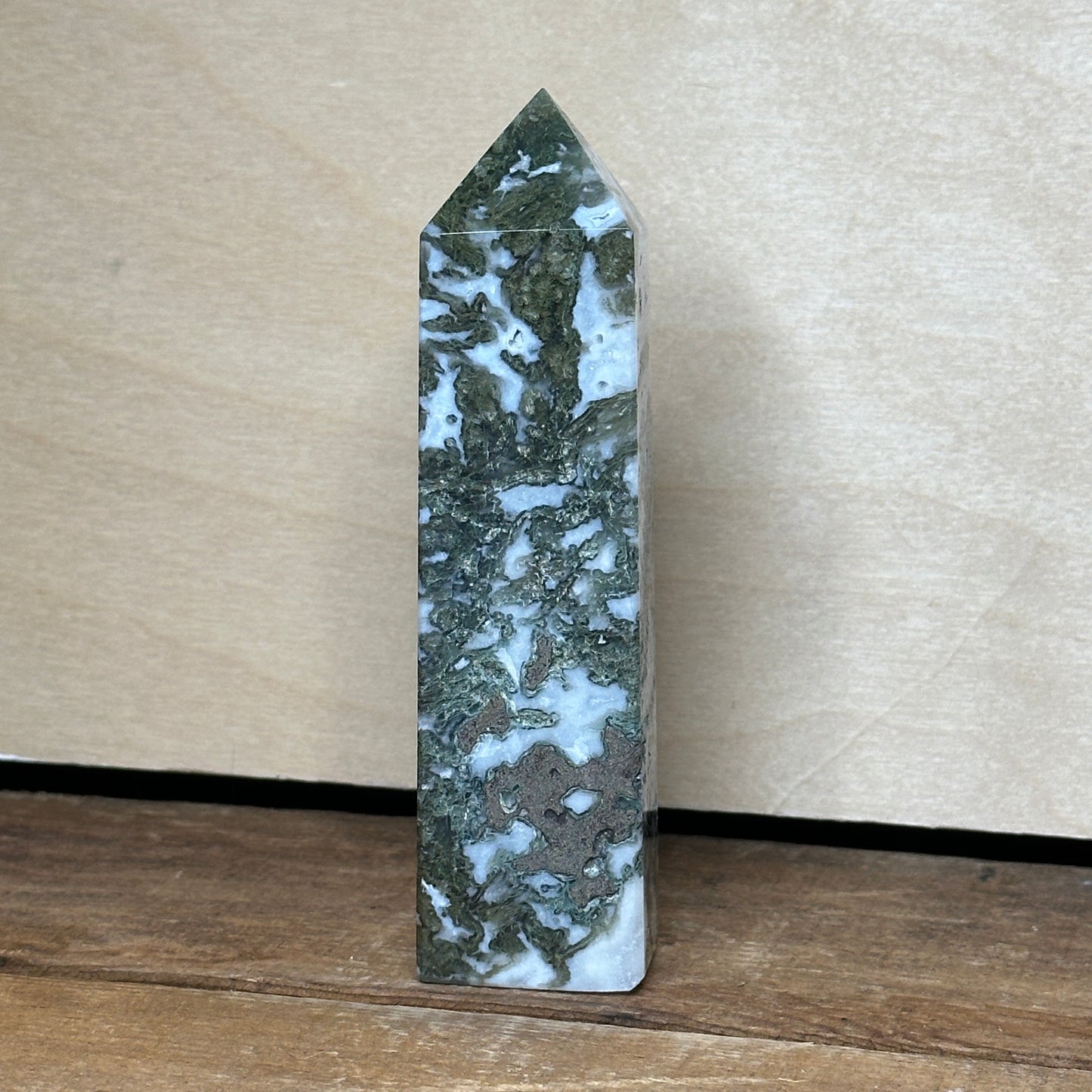 Moss Agate Tower (D) | Polished Crystal Tower