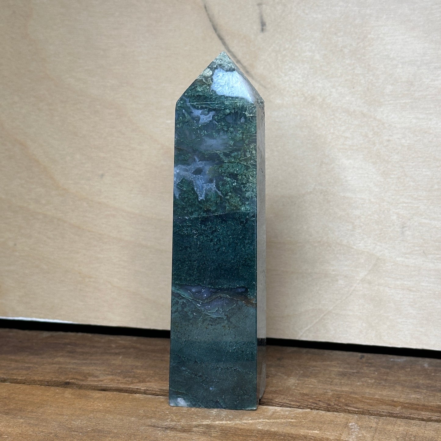 Moss Agate Tower (G) | Polished Crystal Tower