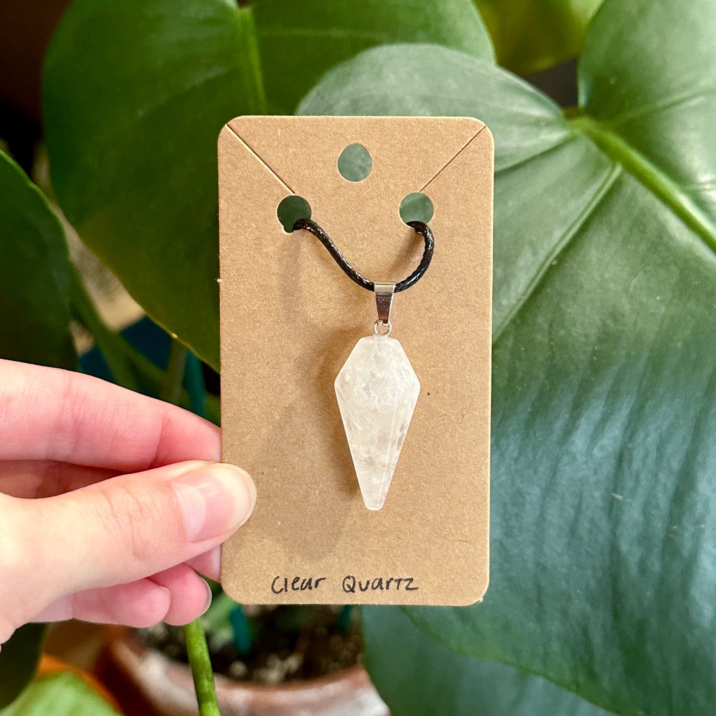 Pendulum Crystal Necklace | Natural Crystal Pendant, Unique Handmade Jewelry