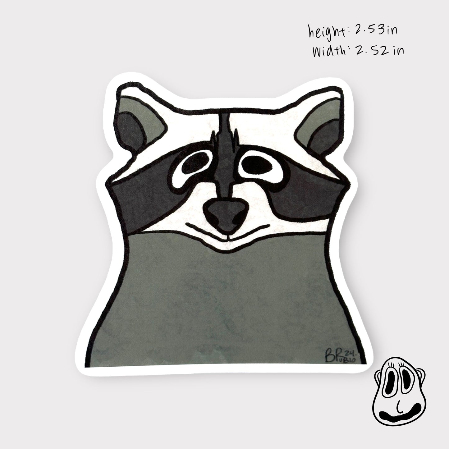 Raccoon Sticker | Handmade Original Art Waterproof Vinyl Sticker