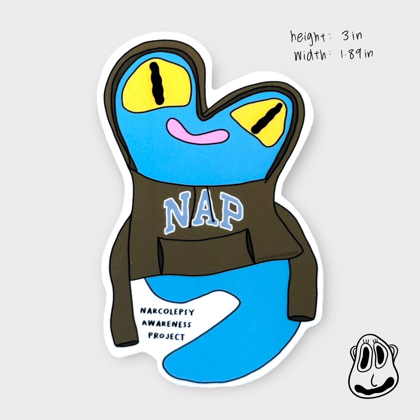 NAP Hooded Creature Sticker | Handmade Original Art Waterproof Vinyl Sticker