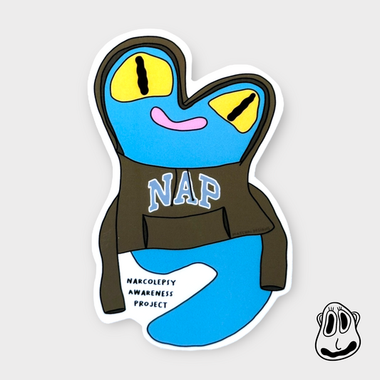 NAP Hooded Creature Sticker | Handmade Original Art Waterproof Vinyl Sticker