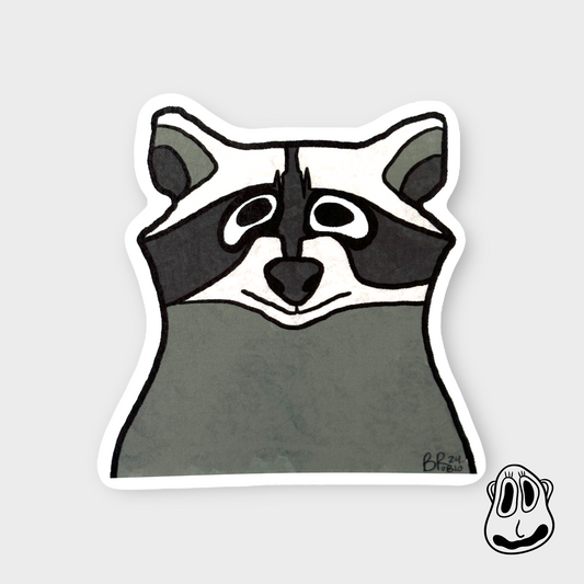 Raccoon Sticker | Handmade Original Art Waterproof Vinyl Sticker