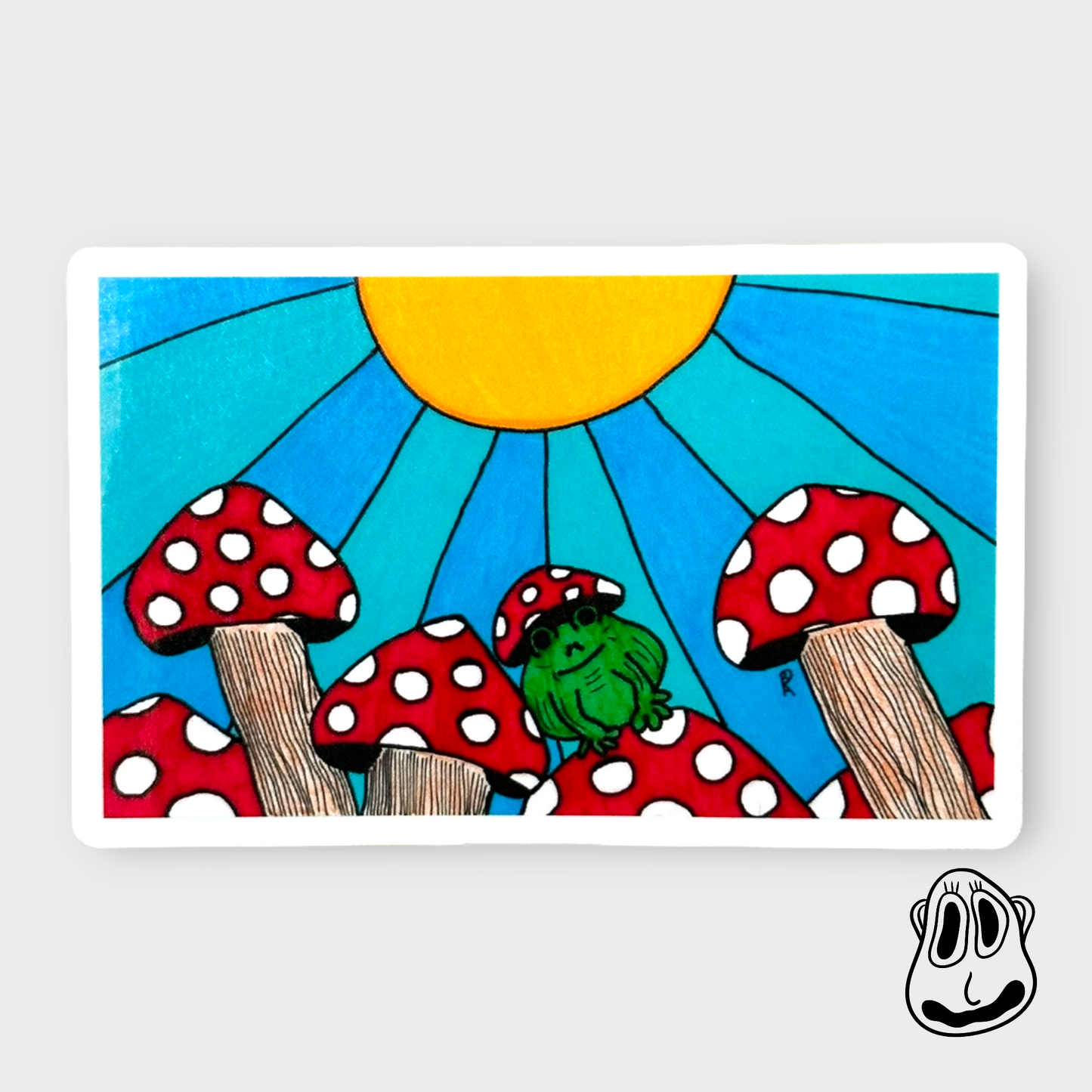 Mushroom Forest Sticker | Handmade Original Art Waterproof Vinyl Sticker