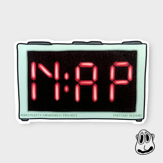 Nap Digital Clock Sticker | Handmade Original Art Waterproof Vinyl Sticker