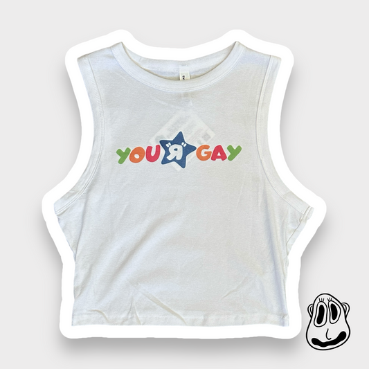 You R Gay Muscle Tank Top| Handmade Tank, LGBTQ+ Nostalgia Art (Copy)
