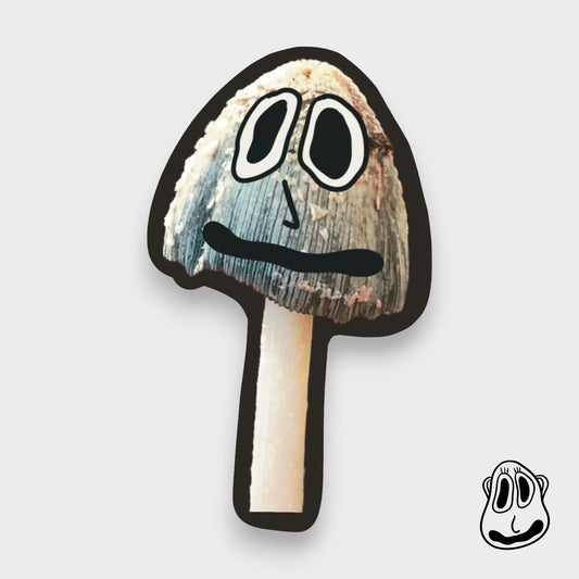 Fungi Face Sticker | Handmade Original Art Waterproof Vinyl Sticker