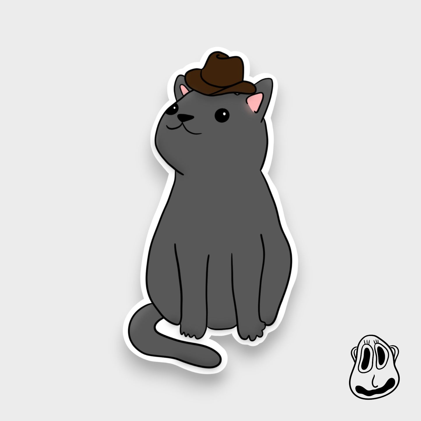 Cowboy Cat Sticker | Handmade Original Art Waterproof Vinyl Sticker