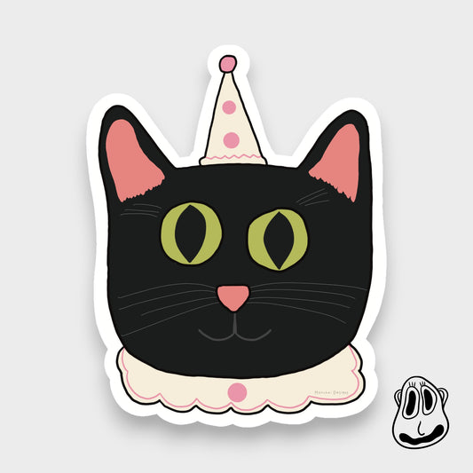 Circus Kitty Sticker | Handmade Original Art Waterproof Vinyl Sticker