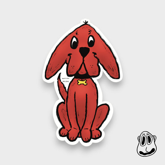 Red Dog Sticker | Handmade Original Art Waterproof Vinyl Sticker