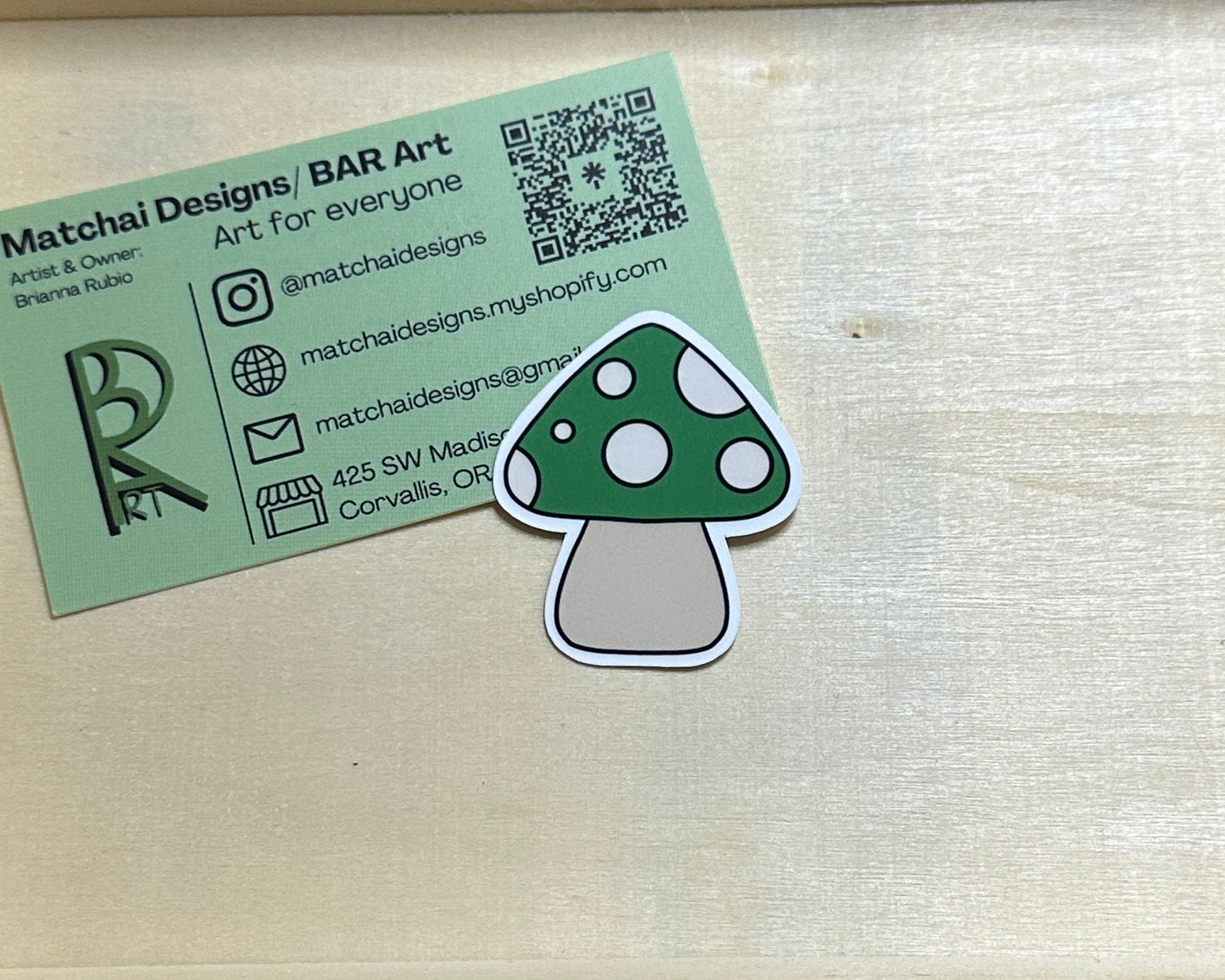 Mushroom Sticker | Handmade Original Art Waterproof Vinyl Sticker