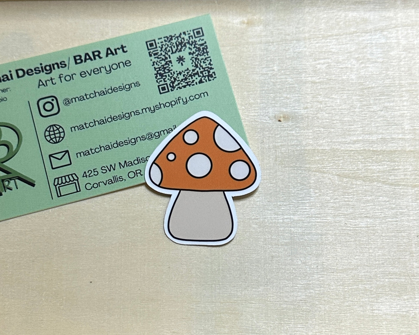 Mushroom Sticker | Handmade Original Art Waterproof Vinyl Sticker