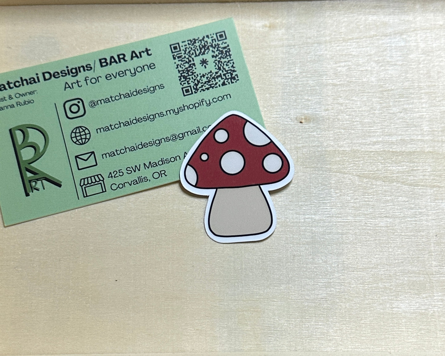 Mushroom Sticker | Handmade Original Art Waterproof Vinyl Sticker