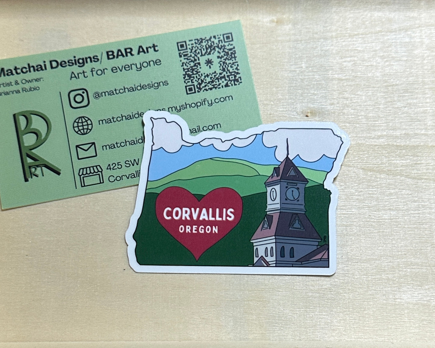 Corvallis Sticker | Handmade Original Art Waterproof Vinyl Sticker