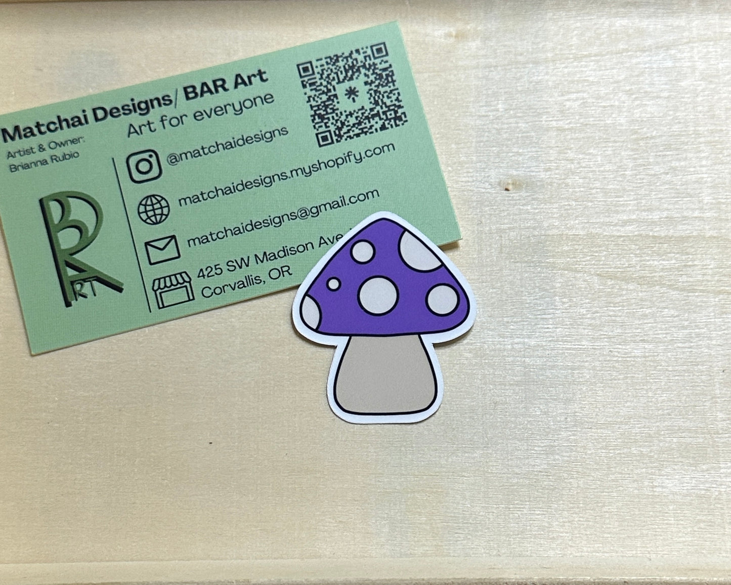 Mushroom Sticker | Handmade Original Art Waterproof Vinyl Sticker