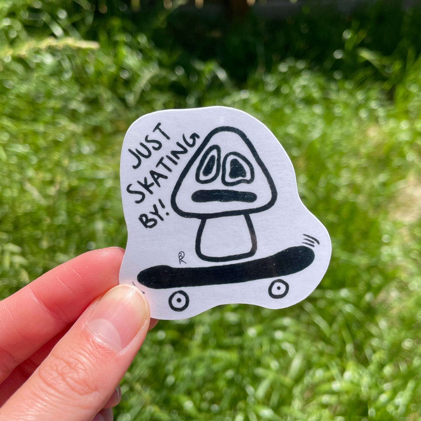 Just Skating By Sticker | Handmade Original Art Waterproof Vinyl Sticker