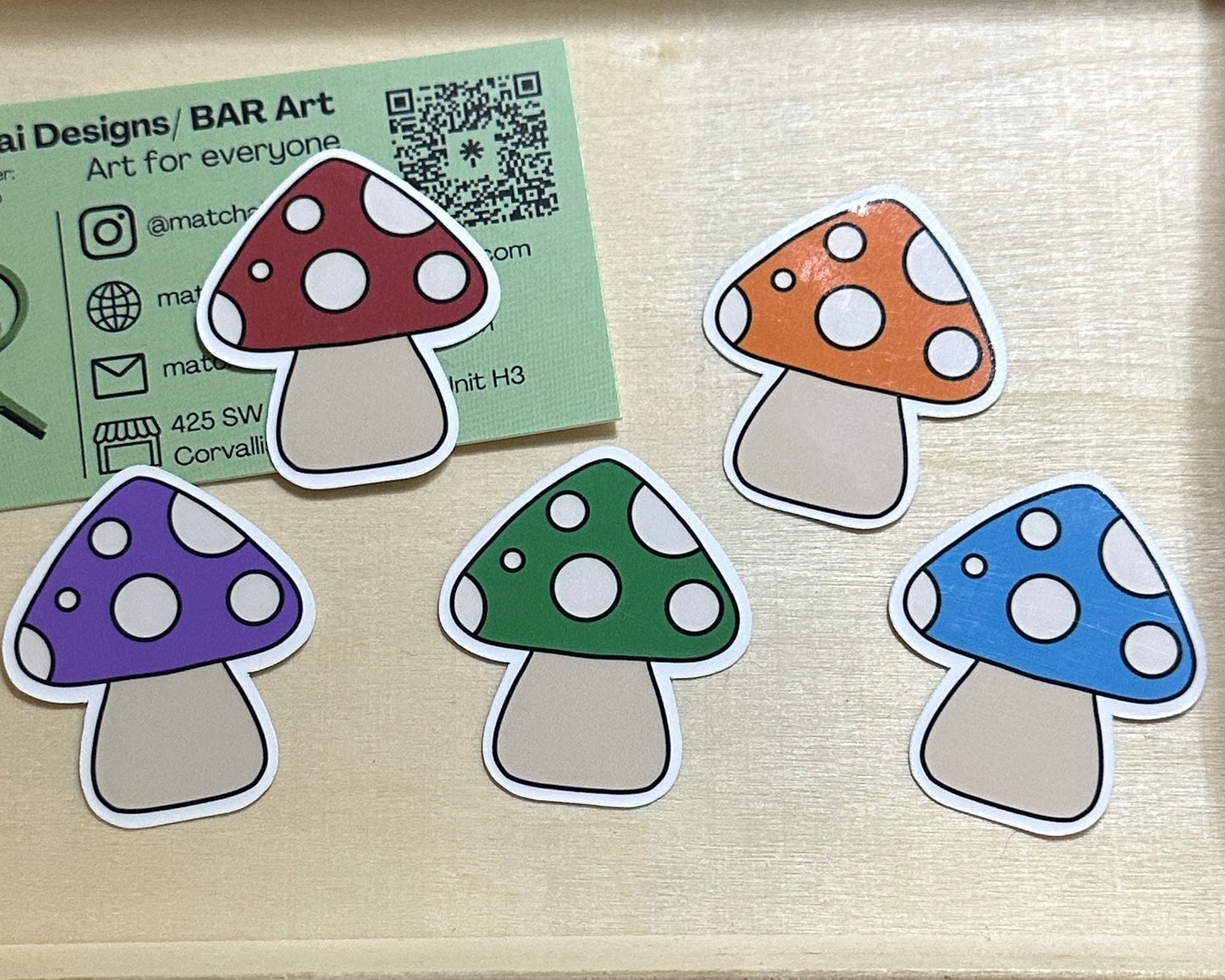 Mushroom Sticker | Handmade Original Art Waterproof Vinyl Sticker