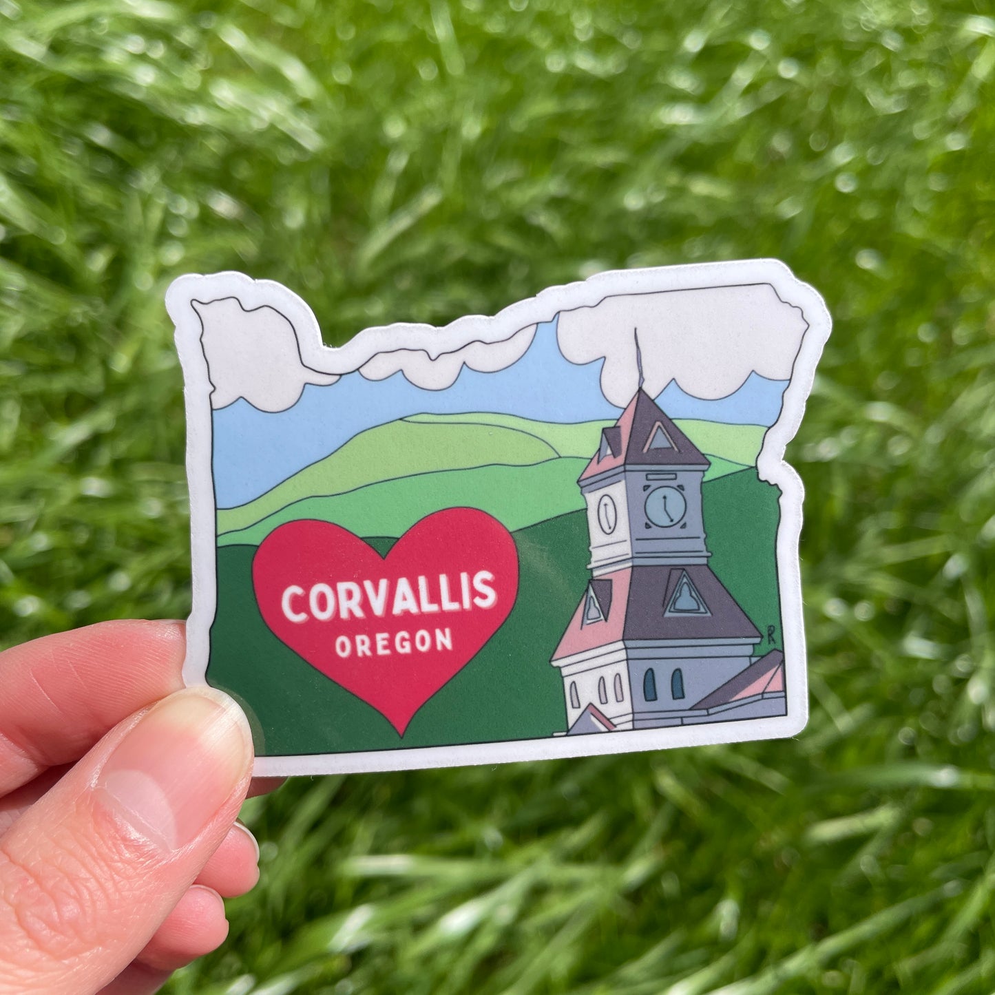 Corvallis Sticker | Handmade Original Art Waterproof Vinyl Sticker