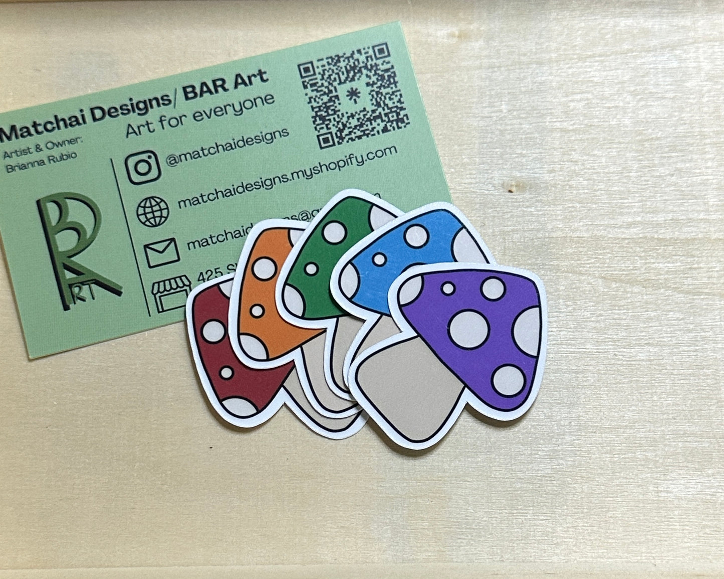 Mushroom Sticker | Handmade Original Art Waterproof Vinyl Sticker