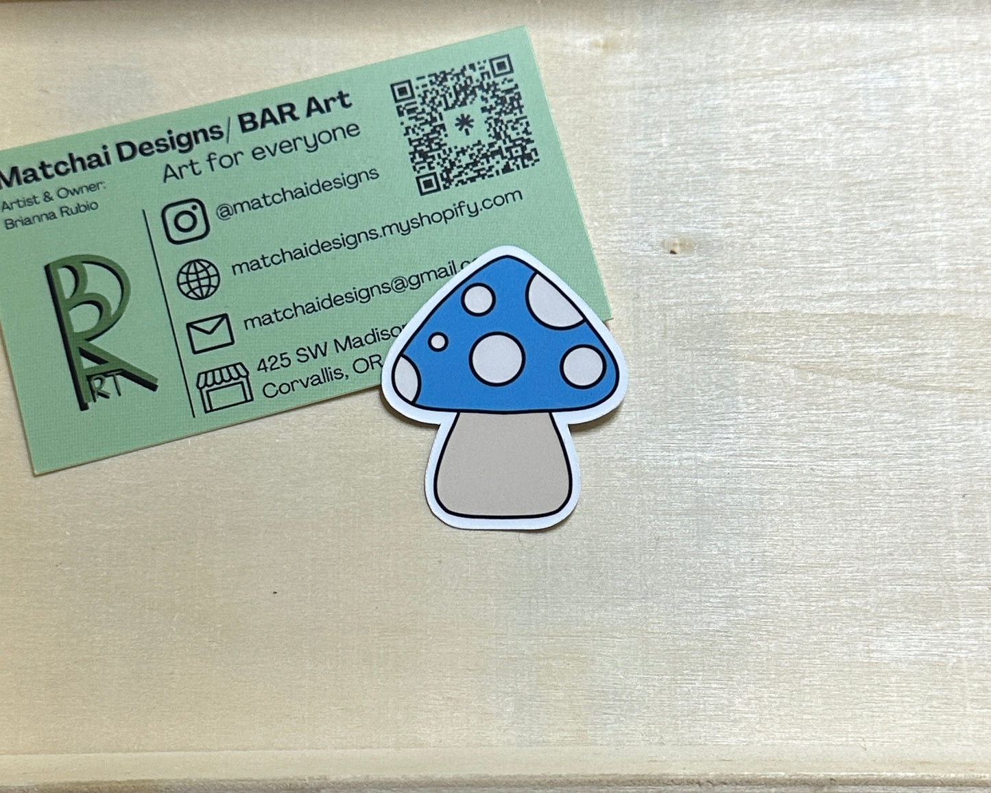 Mushroom Sticker | Handmade Original Art Waterproof Vinyl Sticker