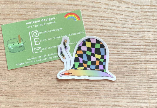 Checkerboard Snail Sticker